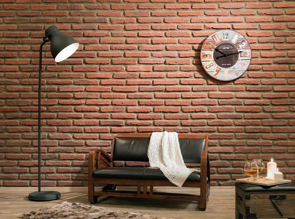 Dekoratif tuğla kaplama sıcak ton kırmızı tuğla endüstriyel salon modern mobilya kültür tuğlası