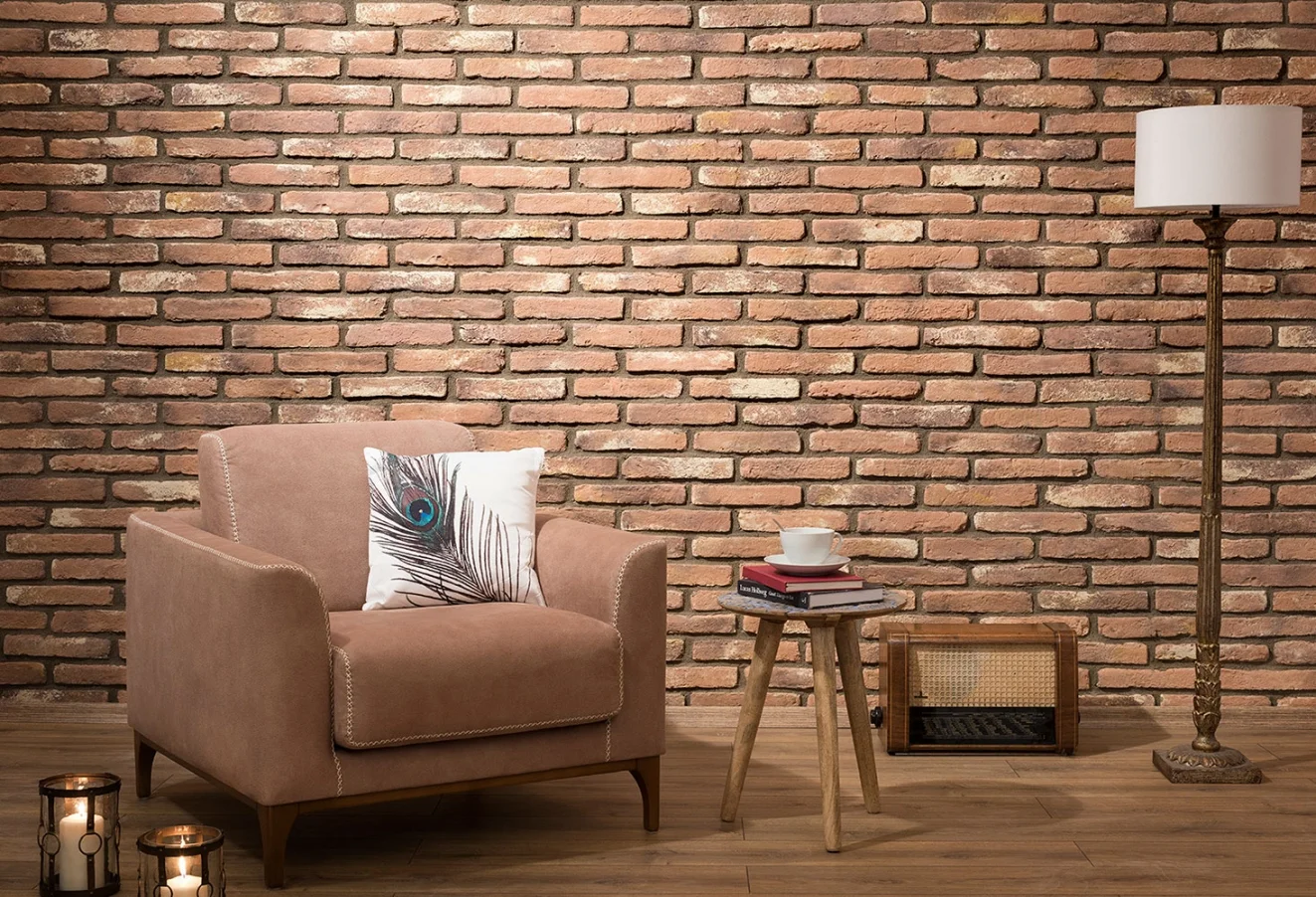 Salonunuzda sıcak ve otantik bir atmosfer yaratmak için uyguladığımız klasik kırmızı tuğla kaplama projesi