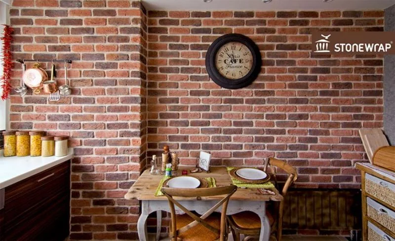 Tuğla efektli kültür taşı endüstriyel dekor