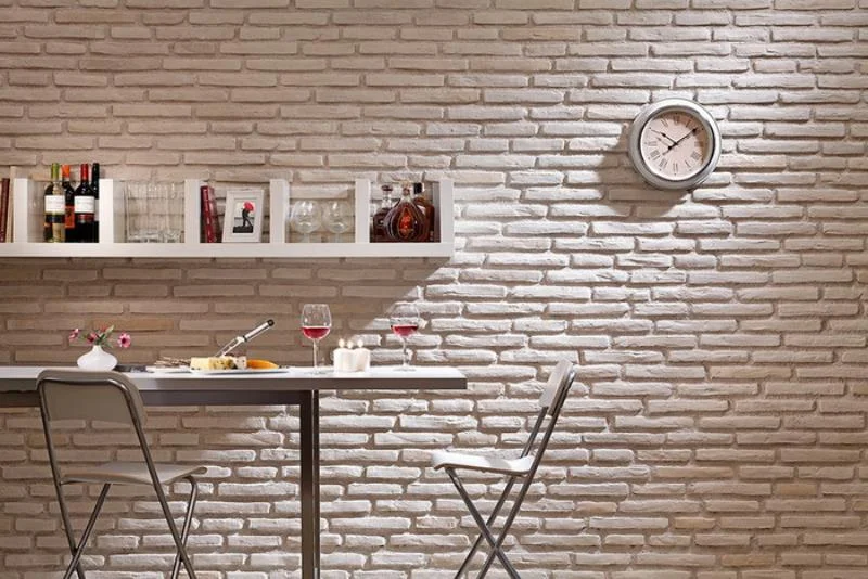 Beyaz tonlu loft kültür tuğlası